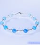 Bracelet with crackle glass beads and sterling silver beads  - Image 4