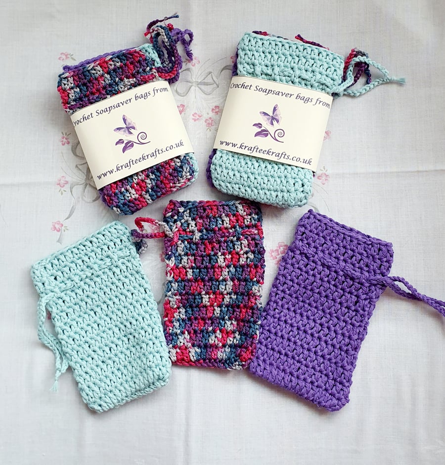 Crochet Soap bags, reusable 