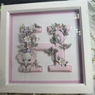 Handmade 3D Custom Letter "H" Wall Decor, Shadow Box Nursery Gift