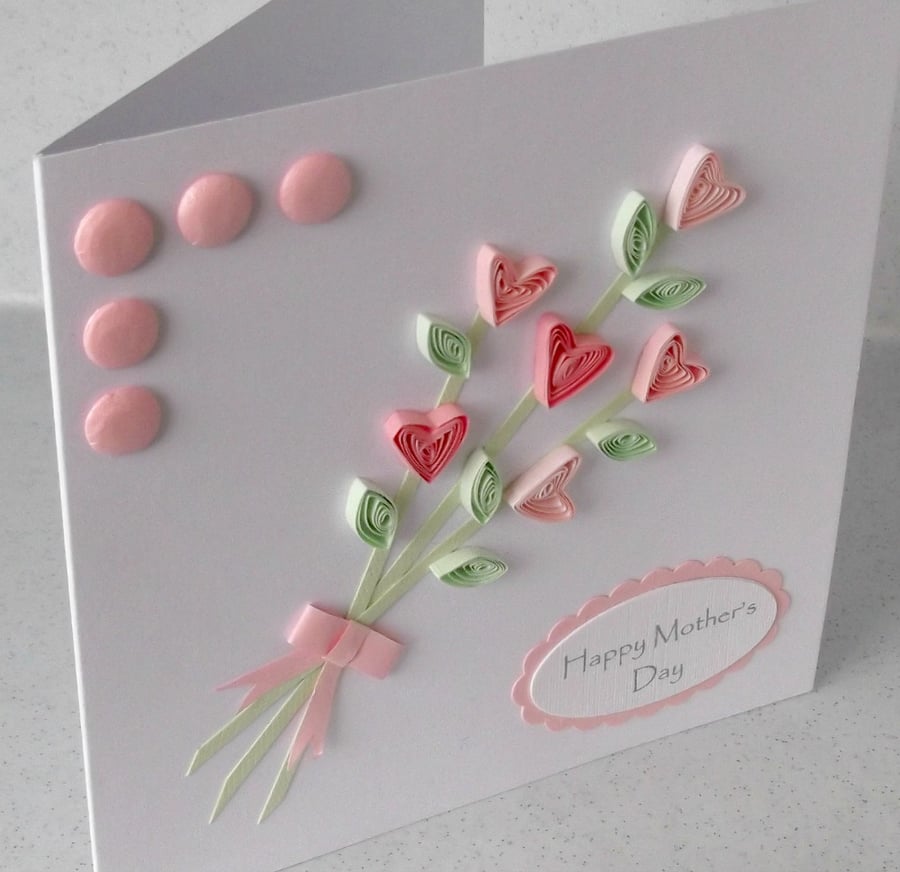 Quilled bouquet Mother's day card