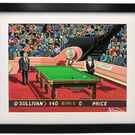 Snooker. Fastest 147 Ronnie O'Sullivan. Crucible. Art Print 14" x 11" Frame 