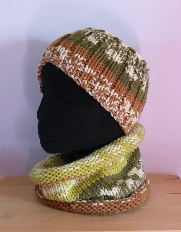 Knitted 'Nordic' Cowl & Headband