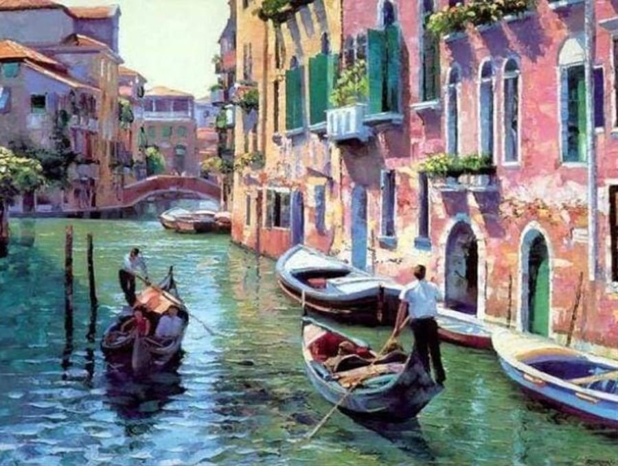 Syntego DIY Paint by Numbers for Adults, Canals of Venice Canvas Acrylic Paintin