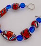 Red,White and Blue Glass Bead Bracelet  - Image 2