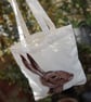 A needle felted hare portrait on a Canvas tote bag. - Image 5
