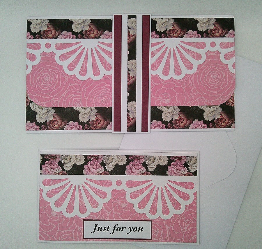 Gift Card Holder or Money Envelope with matching note card