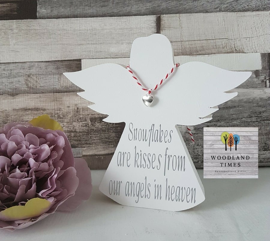 Angel, Snowflakes are kisses from our angels in heaven, new freestanding decor