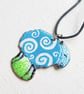 Sheep Pendant with Colourful Curls - in Enamels - Image 2