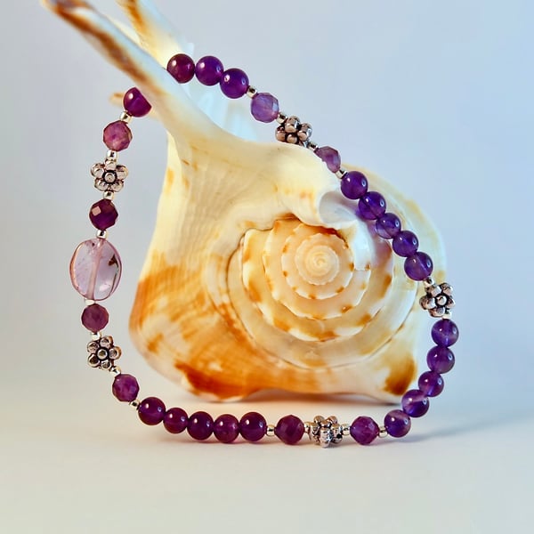 Amethyst Bracelet, Birthday, Anniversary, Valentine Gift, February Birthstone