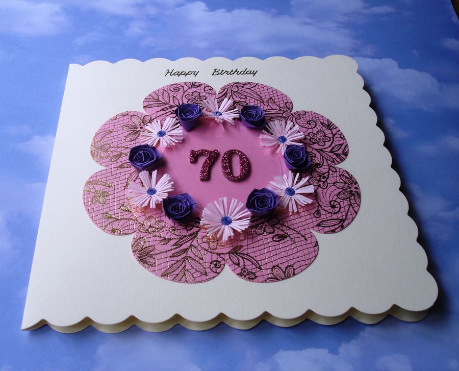 Quilled birthday card - ANY age