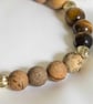 Autumn Glow – Tiger's Eye & Picture Jasper Bracelet - Image 4