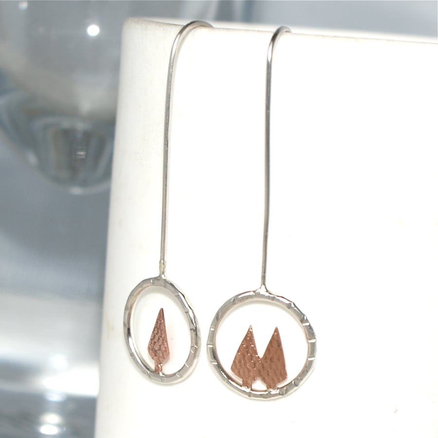 Tiny tree drop earrings