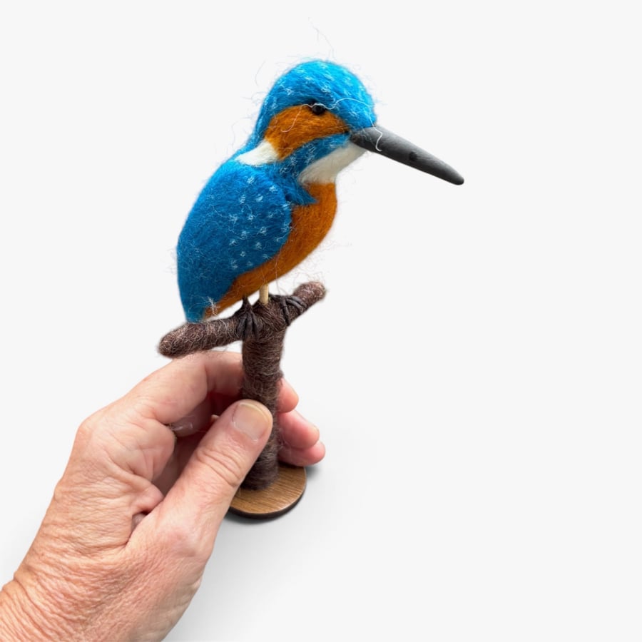 Mini kingfisher needle felted sculpture