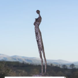 Tenderness, Girl Holding Rabbit Statue Bronze Resin Sculpture