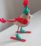 Christmas Robin, Fabric Robin, handmade Robin - Image 2