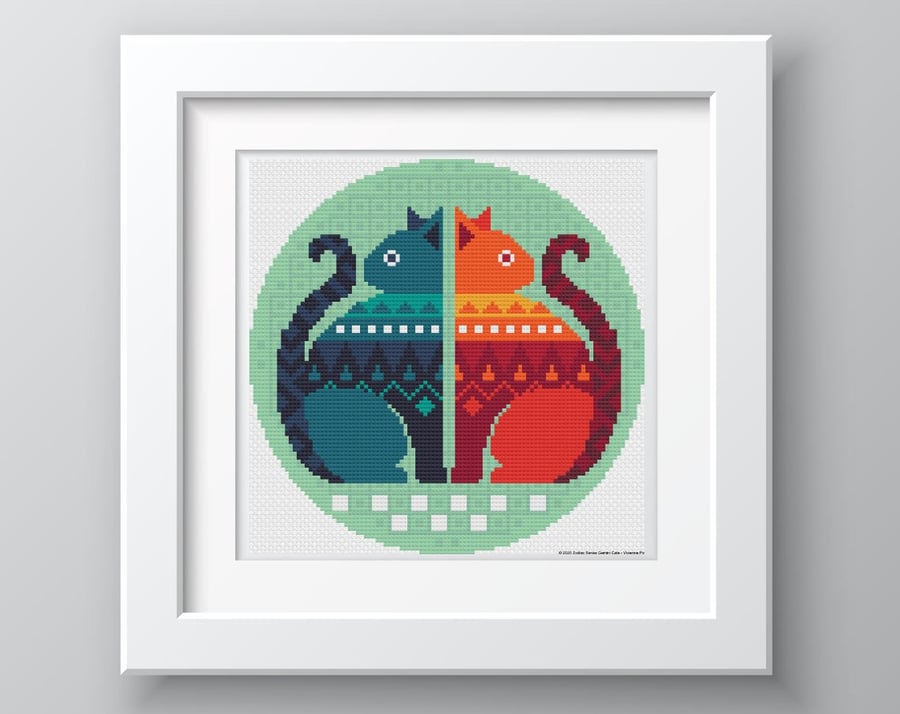 010F - Gemini - Horoscope - Zodiac Series - Cross Stitch Pattern