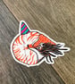 Party Nautilus Lino Print Vinyl Sticker - Image 2