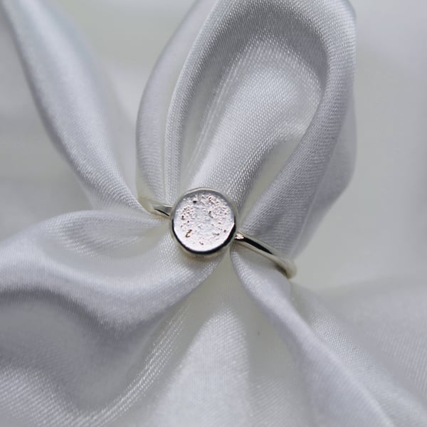 Lunar embrace silver ring