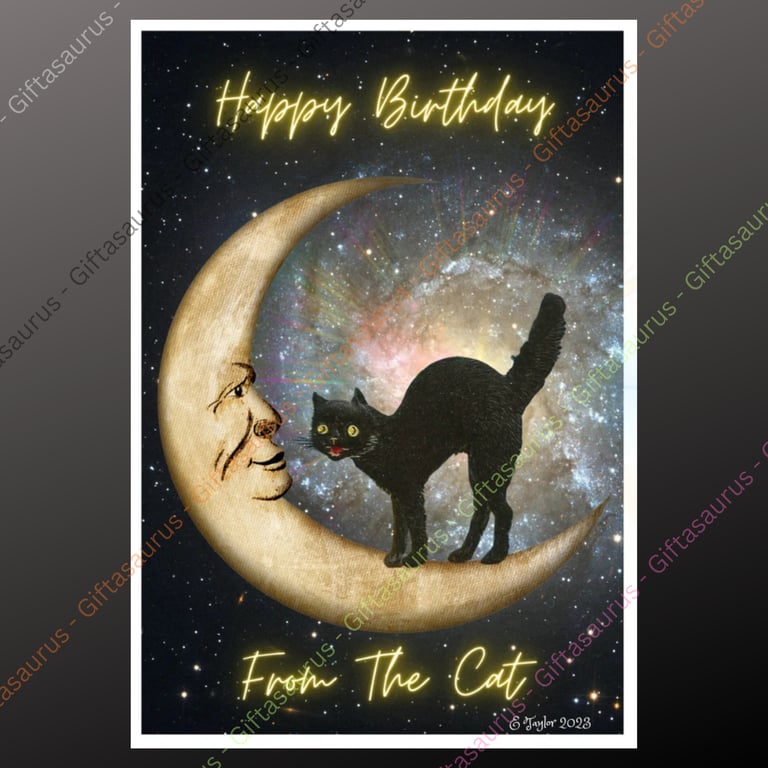 Personalised Birthday Card  From The To The Plantable Seeded Black Cat