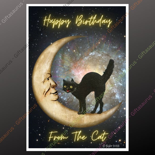 Personalised Birthday Card  From The To The Plantable Seeded Black Cat