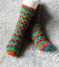 Hand Knitted Ladies' Socks, Cosy Wool Blend Socks, Bright Socks - Image 1
