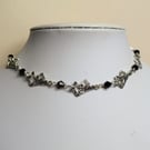 Skeleton Choker Necklace, Spooky Gothic Jewellery for Halloween and Everyday