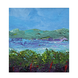 A framed acrylic landscape painting of Loch Ness - Scotland
