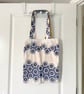 Handmade Upcycled Lindy Bop Cut Out Floral Skirt Tote Bag