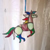 "Rainbow Warrior" Stained Glass Horse Suncatcher Hanging Decoration