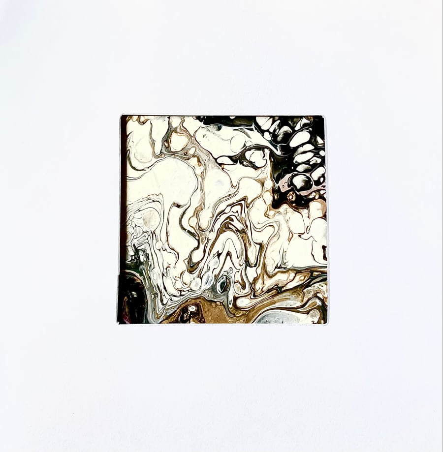 Miniature Artwork Greeting Card – Black, White & Gold