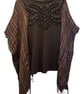 One of a Kind Upcycled Boho Festival Top with Flowing Sleeves Hippie One Size