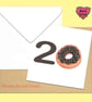 20th Birthday Card, Cute chocolate Doughnut milestone birthday card - Image 7