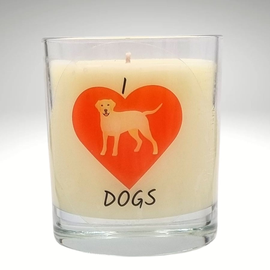 Scented Candle in Glass I Love Dogs 30cl Wax Blend Gift