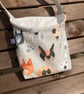 Dog lover's Cross-body style peg bag. Portraits pups fabric - Image 1