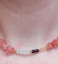 Blue Glass, Cherry Quartz & Crystal Accents - 15'' Handmade Jewellery