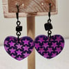 Slay with sparkle purple heart earrings