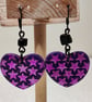 Slay with sparkle purple heart earrings - Image 1