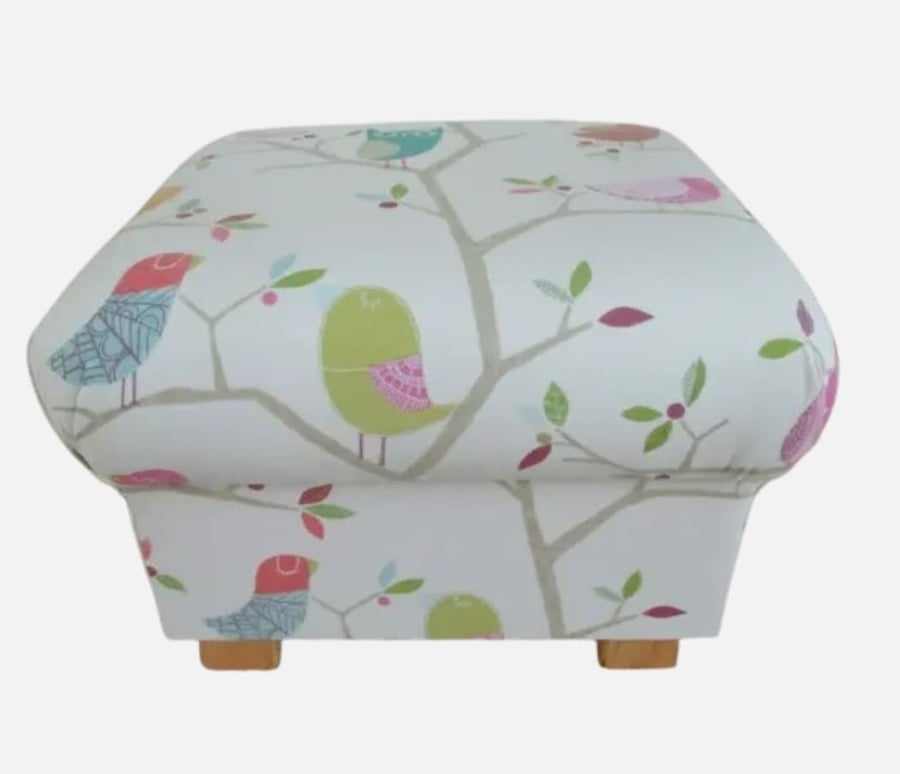Storage Footstool Harlequin Scion What A Hoot Pink Fabric Pouffe Nursery