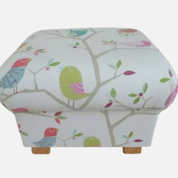 Storage Footstool Harlequin Scion What A Hoot Pink Fabric Pouffe Nursery
