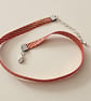 Christmas Ribbon Choker: Red and Gold Striped Necklace - Image 5