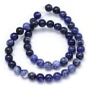 Sodalite Blue 6mm Smooth Rounds, Grade A, Natural Authentic Gemstone Beads, 1mm 