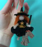 Orange Witch Doll Hanging Decoration, Witch Core, Halloween Decoration - Image 1