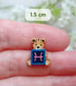 Pisces Bear Pin, Handmade Tiny Star Sign Wooden Teddy Badge - Image 5