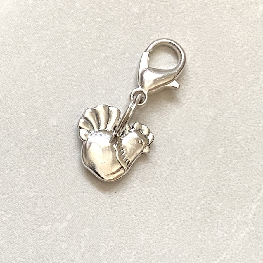 Chicken clip on charms, double sided chicken charm, Easter chicken