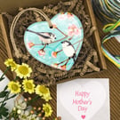 Long Tailed Tits on Spring Blossom - Keepsake Gift & Mothers Day Decoration