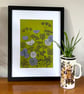 Verbena Border Green - original screen print
