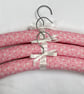 Pink Floral Padded Clothes Hangers x3 - Image 1