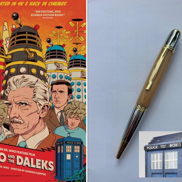 Pen Made From Genuine Dr Who Tardis Wood - Mark 1 Tardis Film Prop 1965 Film