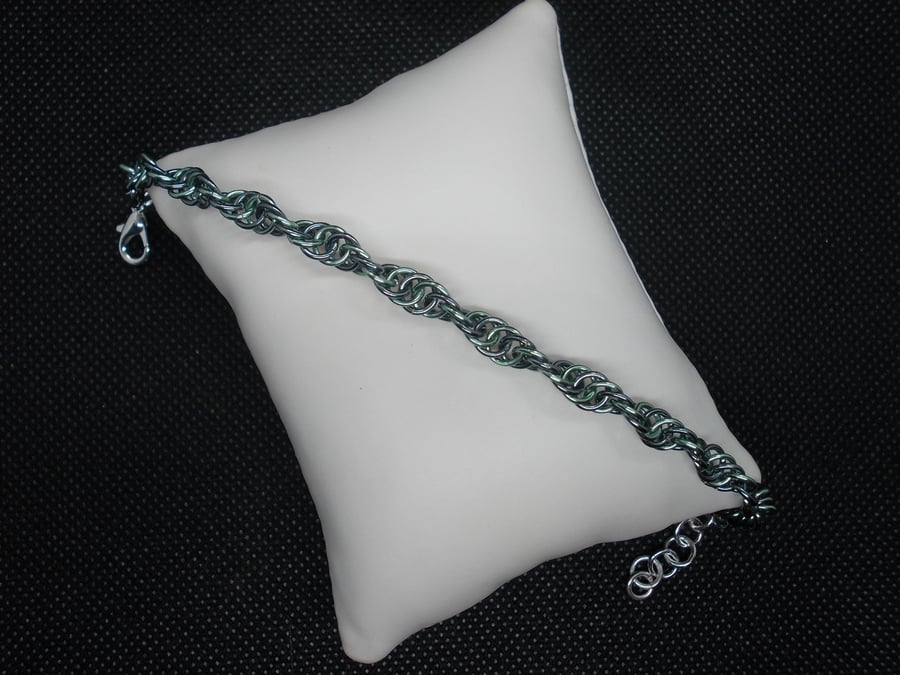 SALE - Two tone spiral bracelet in metallic colours