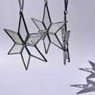 Unique Patchwork stained glass star decoration in clear